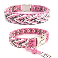 Geflochtenes Hundehalsband Aus Paracord Mit Namensanhänger, Personalisierbar Gravur, Verschiedene Verschlüsse Wählbar, Muster Arrow von CookieandFriends
