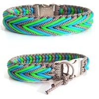 Hundehalsband Aus Paracord Geflochten, Wahlweise Mit Gravur Personalisierbarn Verschiedene Verschlüsse Wählbar, Muster Arrow von CookieandFriends