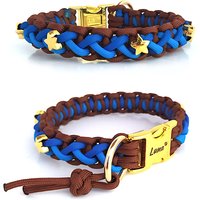 Hundehalsband Geflochten Aus Paracord. Geeignet Für Kleine Hunde. Auf Wunsch Personalisiert Mit Gravur. Art Floating Colors Small von CookieandFriends