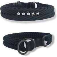 Schwarzes Hundehalsband Aus Paracord Mit Namensperlen. Stabil Und Langlebig Auf Wunsch Personalisiert Gravur. Muster Arrow von CookieandFriends