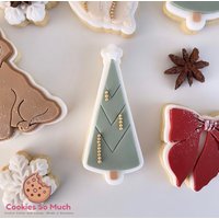 Christmas Tree Cookie Stamp Debosser With Cutter, Triangle Christmas Tree von CookiesSoMuch