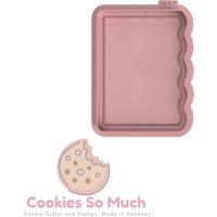 Half Wavy Rectangle Cookie Debosser Cutter, Cutter von CookiesSoMuch