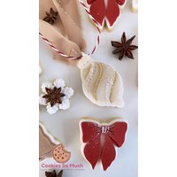 Long Christmas Ornament Cookie Stamp Debosser With Cutter von CookiesSoMuch