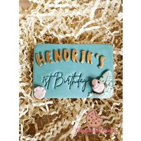 Personalized Name First Birthday Cookie Debosser Cutter Stamp von CookiesSoMuch