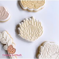 Protea Flower Cookie Debosser Cutter von CookiesSoMuch