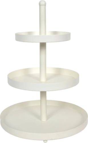 Cookinglife Etagere 3-stöckig | Metall Weiß | ø 15, 20 & 25 cm | Servierständer für Cupcakes, Kuchen & Snacks | Platzsparend & abnehmbar | Ideal für Brunch & Feiern von Cookinglife