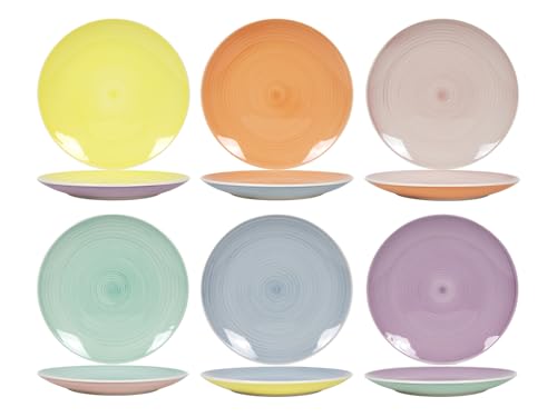 Cookinglife Pastel Harmony | Speiseteller 6-teilig | Keramik | Essteller 26.5 cm | pastellfarbene | spülmaschinenfest | mikrowellenfest | backofengeeignet von Cookinglife