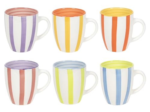 Cookinglife Summer Vibes | Kaffeetassen 6-teilig | Becher 340ml | Keramik | Teetassen | mehrfarbig | spülmaschinenfest | mikrowellenfest | backofengeeignet von Cookinglife