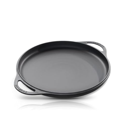 COOKLIFE 30,5 cm große, leichte, vorgebrannte Gusseisen-Grillplatte – glatte polierte Oberfläche, leicht zu reinigende Gusseisen-Bratpfannen. Verwendung im Ofen, auf dem Herd oder Grill, über einem von Cooklife
