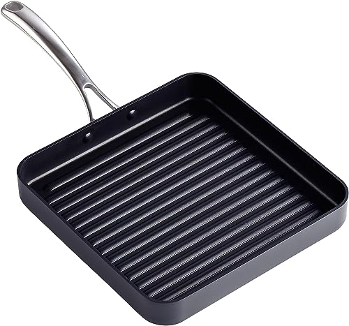 Cooks Standard Quadratische Grillpfanne, harteloxiert, antihaftbeschichtet, 28,9 x 28,9 cm, Schwarz von Cooks Standard