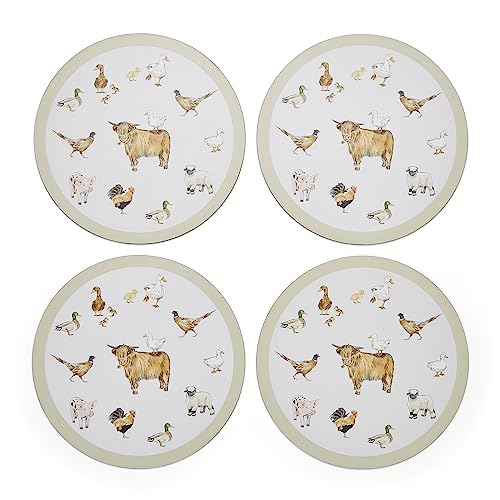 Cooksmart 4 Stück Tischsets | Platzsets für Tisch mit britischen Designs | Tischsets für alle Arten von Küchen – Buttercup Farm von Cooksmart