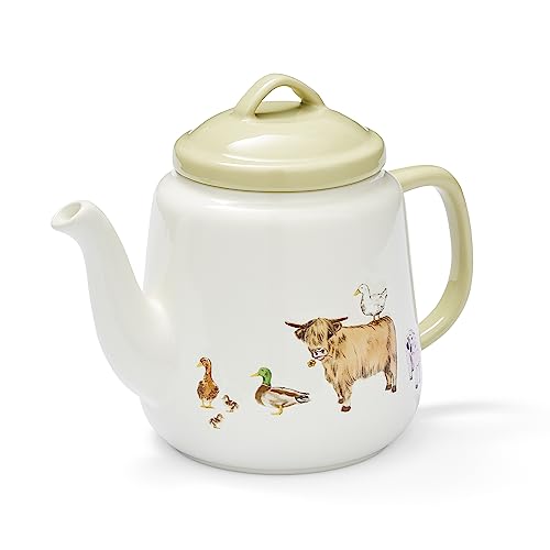 Cooksmart Buttercup Farm Teekanne aus Keramik in britischem Design | große Teekanne zum Servieren von heißen Getränken | Teekannen für alle Familiengrößen von Cooksmart