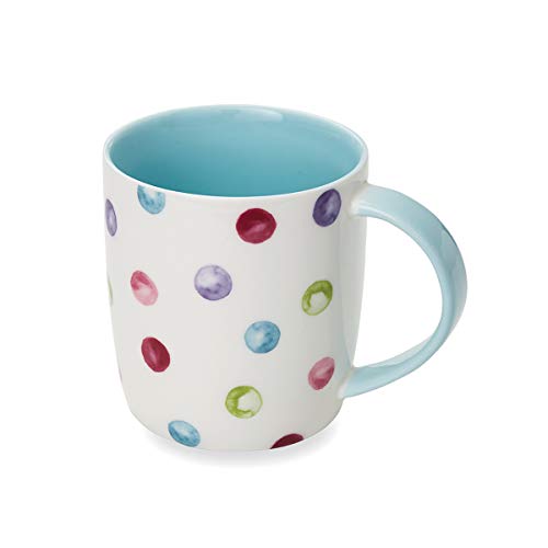 Cooksmart Kaffeetasse mit britischem Design, Keramik-Kaffeebecher für Zuhause oder Arbeit, große Tassen für heiße Getränke, Tee- und Kaffeetassen, gepunktet, gepunktet von Cooksmart