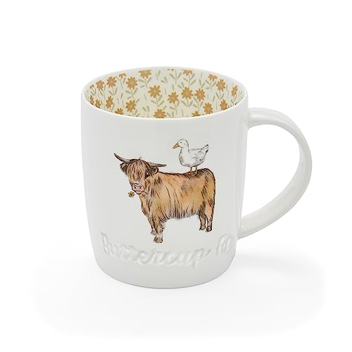Cooksmart Kaffeetasse mit britischem Design, Keramik-Kaffeebecher für Zuhause oder Arbeit, große Tassen für heiße Getränke, Tee- und Kaffeetassen – Angus von Cooksmart