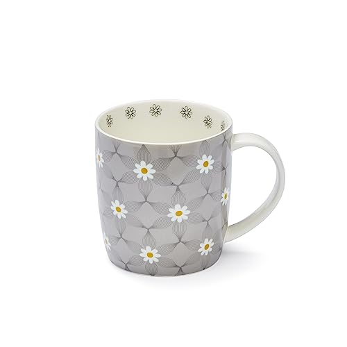 Cooksmart Kaffeetasse mit britischem Design, Keramik-Kaffeebecher für Zuhause oder Arbeit, große Tassen für heiße Getränke, Tee- und Kaffeetassen – Live Simply von Cooksmart
