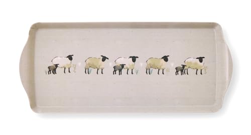 Cooksmart Kleines Serviertablett in britischem Design | Dinnertablett für mehrere Anwendungen rund um das Haus | Tabletts zum Servieren von Speisen oder Getränken (Highland Sheep, S) von Cooksmart