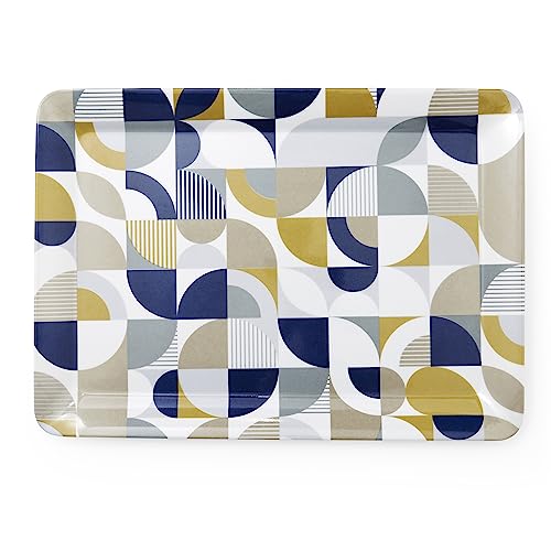 Cooksmart Kleines Serviertablett in britischem Design | Dinnertablett für mehrere Anwendungen rund ums Haus | Tabletts zum Servieren von Speisen oder Getränken (Bauhaus Geo - L) von Cooksmart
