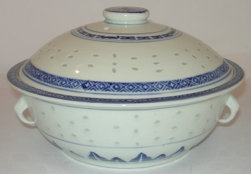 Terrine mit Deckel - Ø 20 cm - Keramik - Reiskorn-Motiv von Kitchencookshop