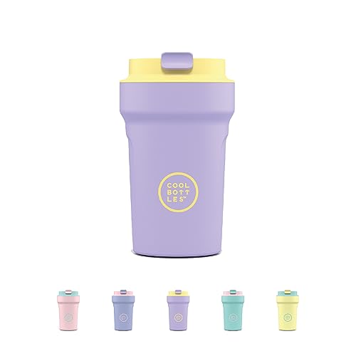 Cool Bottles - Paradise Tumbler - Thermobecher aus Edelstahl - 350 ml - Bali - Magenta und Gelb - Luftdichter Deckel - Kalte Getränke 10 Stunden und heiße Getränke 5 Stunden - Fleckabweisend von Cool Bottles