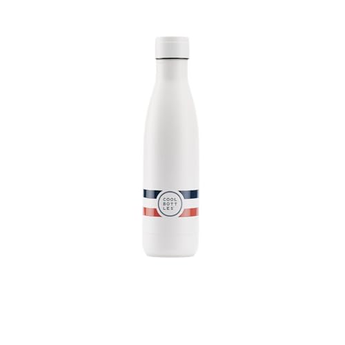 Cool Bottles Thermosflasche - 500 ml - Pure White - Wasserflasche aus Edelstahl - Kalte Getränke 36 Stunden und Heiße Getränke 18 Stunden - 3D-Druck Oberfläche - BPA Frei von Cool Bottles