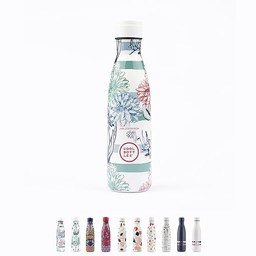 Cool Bottles Thermosflasche - 500 ml - Shadows x Lara Costafreda - Wasserflasche aus Edelstahl - Kalte Getränke 36 Stunden und Heiße Getränke 18 Stunden - 3D-Druck Oberfläche - BPA Frei von Cool Bottles