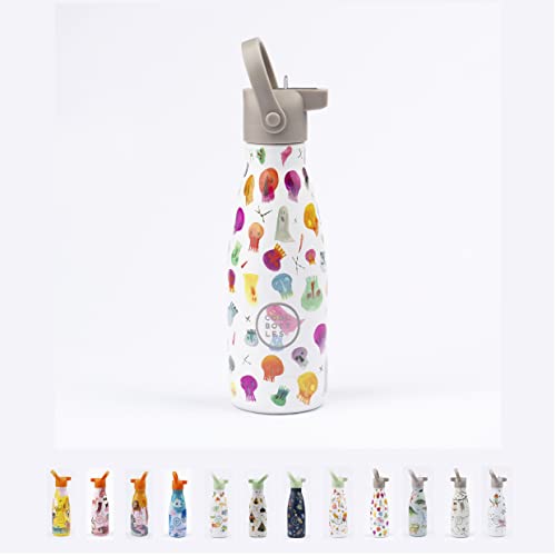 Cool Bottles Thermosflasche für Kinder - 260 ml - Crazy Skulls - Wasserflasche aus Edelstahl - Kalte Getränke 36 Stunden und Heiße Getränke 18 Stunden - Farbprägung - BPA Frei von Cool Bottles