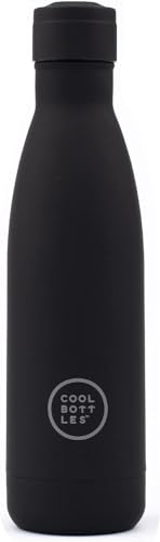 Cool Bottles - Trinkflasche aus Edelstahl - 350 ml - Mono Black - 23,5 x 7 cm -Thermische Kaltgetränke 36 Stunden und Heißgetränke 18 Stunden - Triple-Cool Technology - BPAFrei von Cool Bottles
