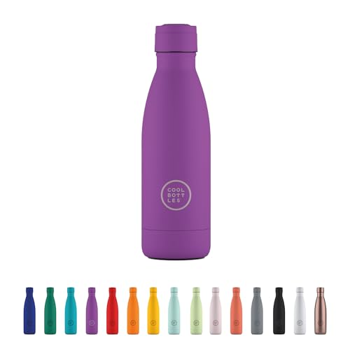 Cool Bottles - Trinkflasche aus Edelstahl - 350 ml - Vivid Violet - 23,5 x 7 cm -Thermische Kaltgetränke 36 Stunden und Heißgetränke 18 Stunden - Triple-Cool Technology - BPAFrei von Cool Bottles
