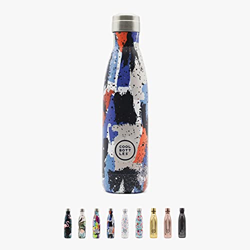 Cool Bottles - Trinkflasche aus Edelstahl - 500 ml - Urban Miami - 26,5 x 7 cm - Isolierte Thermoflasche - Kaltgetränke 24 Stunden und Heißgetränke 12 Stunden - Doppelwandig - BPA-Freie Flasche von Cool Bottles