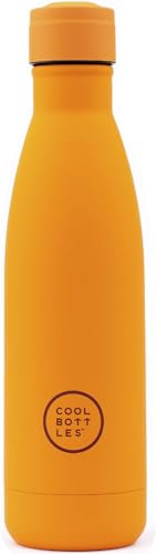 Cool Bottles - Trinkflasche aus Edelstahl - 500 ml - Vivid Orange - 26,5 x 7 cm -Thermische Kaltgetränke 36 Stunden und Heißgetränke 18 Stunden - Triple-Cool Technology - BPAFrei von Cool Bottles