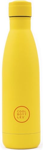 Cool Bottles - Trinkflasche aus Edelstahl - 500 ml - Vivid Yellow - 26,5 x 7 cm -Thermische Kaltgetränke 36 Stunden und Heißgetränke 18 Stunden - Triple-Cool Technology - BPAFrei von Cool Bottles