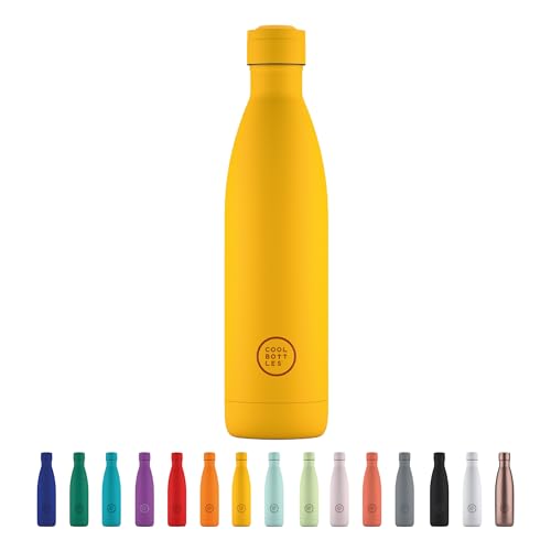 Cool Bottles - Trinkflasche aus Edelstahl - 750 ml - Vivid Yellow - 30,5 x 8 cm -Thermische Kaltgetränke 36 Stunden und Heißgetränke 18 Stunden - Triple-Cool Technology - BPAFrei von Cool Bottles