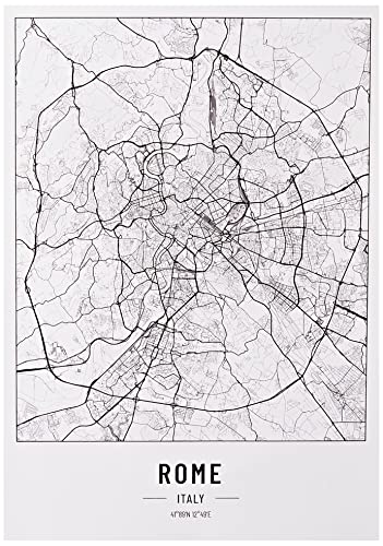 2 x Stadtplan Poster A3 Schwarz Weiß | 250 Gramm Papier | Bilder für Wohn- und Schlafzimmer | Sehr viele Stadtmotive | Ideale Geschenkidee | Ohne Rahmen | Poster Rome Amsterdam 2 x Stadtplan Poster A3 Schwarz Weiß | 250 Gramm Papier | Bilder für Wohn- und Schlafzimmer | Sehr viele Stadtmotive | Ideale Geschenkidee | Ohne Rahmen | Poster Rome Amsterdam von Cool Factory