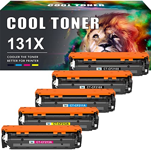 Cool Toner Kompatibel Tonerkartusche als Ersatz für HP 131A 131X CF210X CF210A CF211A CF212A CF213A Laserjet Pro 200 Color MFP M276nw M276n M251n M251nw 125A 128A (Schwarz Cyan Gelb Magenta, 5er-Pack) von Cool Toner