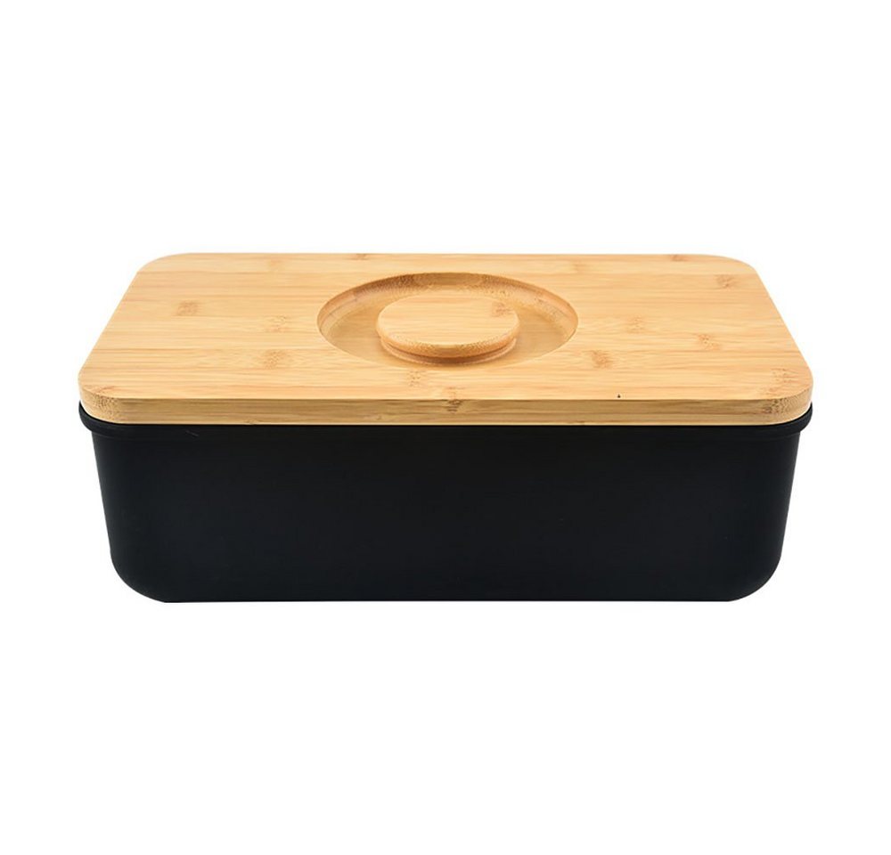 BlauCoastal Brotkasten Brotbehälter mit Bambus-Holzschneidebrett Deckel, (Rechteckig, Kunststoff, 37,4 x 21x 14cm), Aufbewahrungsbehälter für Brot von BlauCoastal