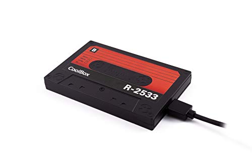 CoolBox COO-SCP2533-R Externes Festplattengehäuse für 2,5 Zoll HDD/SSD, USB3.0, unterstützt UASP, Geschwindigkeit bis zu 5 Gbit/s, Retro-Stil, Schwarz und Rot, COO-SCP2533-R von CoolBox