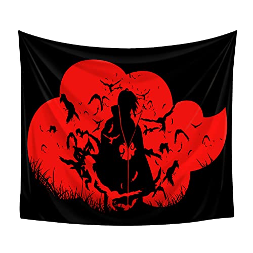 CoolChange Anime Wandteppich mit Itachi Uchiha | Uchiha Itachi im Mangekyou Sharingan | Akatsuki Wandbild | 130x145cm von CoolChange