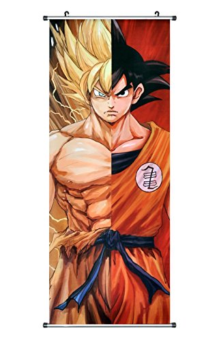 CoolChange Großes Dragon B. Rollbild | Kakemono aus Stoff | Poster 100x40cm | Motiv: Super-Saiyajin von CoolChange