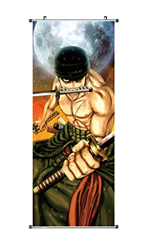 CoolChange Großes One P. Rollbild/Kakemono aus Stoff | Poster 100x40cm | Motiv: Lorenor Zorro von CoolChange