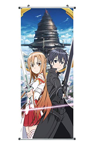 CoolChange Großes Sword Art Online Rollbild | Kakemono aus Stoff | Poster 100x40cm | Motiv: Asuna & Kirito von CoolChange