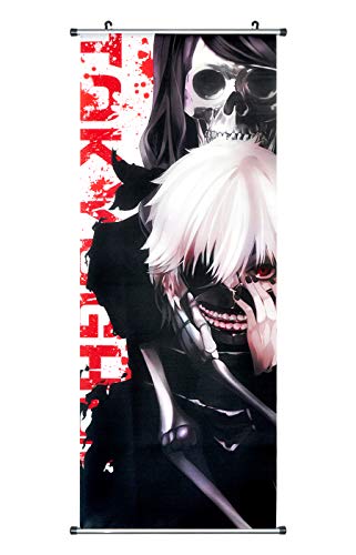 CoolChange Großes Anime Rollbild/Kakemono aus Stoff Poster, 100x40cm, Motiv: Ken Kaneki/Liz Kamishiro von CoolChange