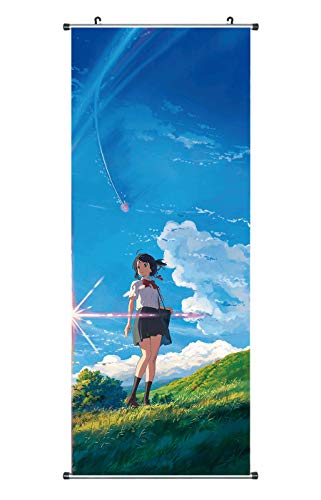 CoolChange Großes Your Name Rollbild | Kakemono aus Stoff | Poster 100x40cm | Motiv: Mitsuha Miyamizu von CoolChange