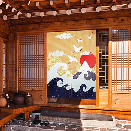 CoolChange Japanischer Türvorhang | 80x130cm | Inkl. Spannstange | Tür Noren aus Stoff | Motiv: Ukiyo-e von CoolChange