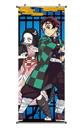 CoolChange Kimetsu no Yaiba Rollbild | Kakemono aus Stoff | 100x40cm | Motiv: Tanjirou & Nezuko von CoolChange