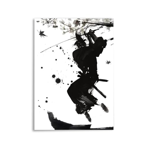 CoolChange Samurai Wandbild im japanischem Tuschmalerei Stil auf Hartschaumplatte | Poster 30x42cm | Motiv: Angriff CoolChange Samurai Wandbild im japanischem Tuschmalerei Stil auf Hartschaumplatte | Poster 30x42cm | Motiv: Angriff von CoolChange