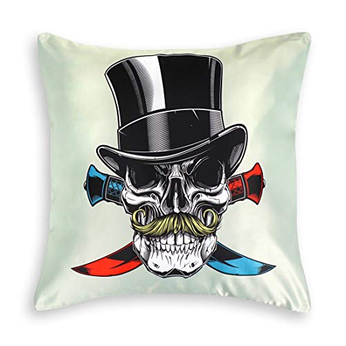 CoolChange Totenschädel Deko Kissenbezug 50x50cm, Totenkopf Kissen Bezug mit Skull Motiv: Gentlemen, Grün von CoolChange