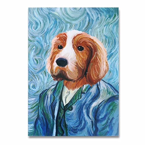 CoolChange Wandbild mit Hund im Vincent van Gogh Stil | Impressionismus Poster auf Hartschaumplatte 42x30cm von CoolChange