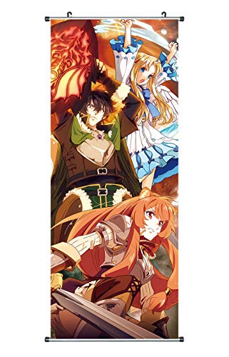 Großes The Rising of the Shield Hero Rollbild/Kakemono aus Stoff Poster, 100x40cm, Motiv: Raphtalia & Naofumi von CoolChange