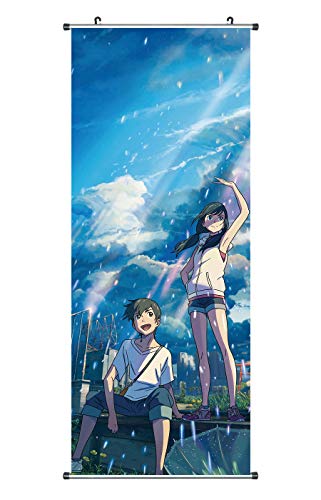 Großes Weathering with You Rollbild | Kakemono aus Stoff | Poster 100x40cm | Motiv: Hodaka & Hina von CoolChange