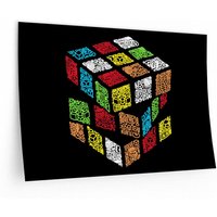 Rubik's Cube Wandtattoo - Doodle Handgezeichnetes Kunstwerk von CoolCubeMerch